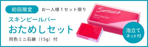 初回限定 お一人様1セット限り スキンピールバー おためしセット 同色ミニ石鹸（15g）付